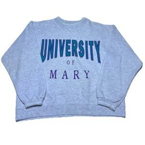 80s Vintage University Of Mary Sweatshirt Pullover MADE IN USA Size Medium